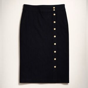 Ralph Lauren Denim Pencil Skirt with Golden Crest Buttons